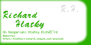 richard hlatky business card